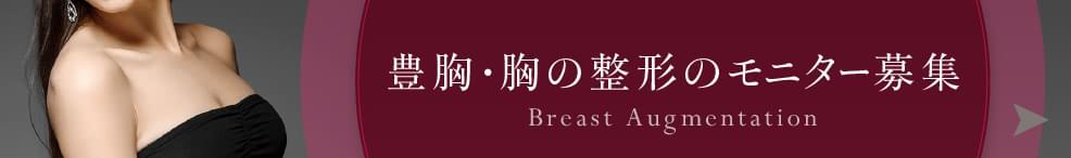 豊胸・胸の整形のモニター募集